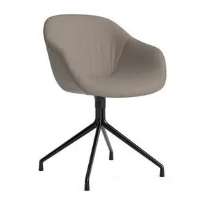 Hay - AAC221 Stol Sort pulverlakeret alu 4-stjernet drejefod Standard glider - Sort