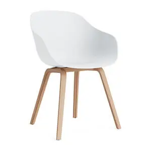 Hay - AAC222 Chair Lacquered oak base Standard glider - White 2.0