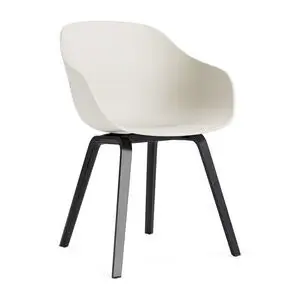Hay - AAC222 Stol Sortlakeret egetræsstel Standard glider - Meleret creme 2.0
