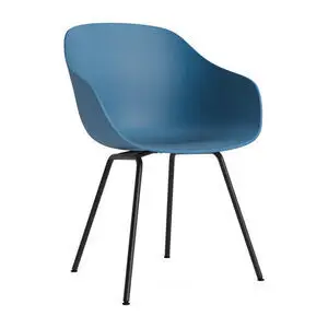 Hay - AAC226 Stol Sort pulverlakeret stålstel Standard glider - Azurblå 2.0