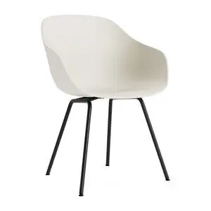 Hay - AAC226 Stol Sort pulverlakeret stålstel Standard glider - Meleret creme 2.0