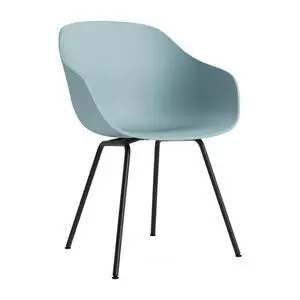 Hay - AAC226 Stol Sort pulverlakeret stålstel Standard glider - Støvet blå 2.0