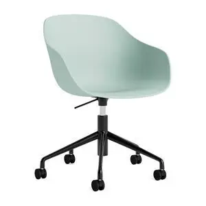 Hay - AAC252 Stol Sort pulverlakeret alu 5-stjernet drejestol Gaslift Hjulbase - Støvet mint 2.0