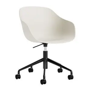 Hay - AAC252 Stol Sort pulverlakeret alu 5-stjernet drejestol Gaslift Hjulbase - Meleret creme 2.0
