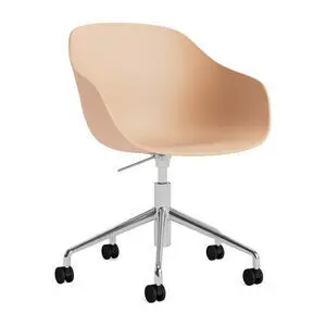 Hay - AAC252 Stol Poleret alu 5-stjernet drejestol Gaslift Hjulbase - Bleg fersken 2.0