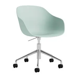 Hay - AAC252 Stol Poleret alu 5-stjernet drejestol Gaslift Hjulbase - Støvet mint 2.0