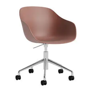 Hay - AAC252 Stol Poleret alu 5-stjernet drejestol Gaslift Hjulbase - Blød mursten 2.0