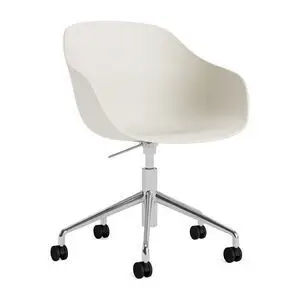 Hay - AAC252 Stol Poleret alu 5-stjernet drejestol Gaslift Hjulbase - Meleret creme 2.0