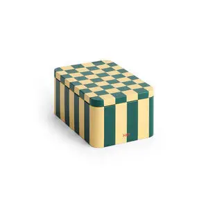 Hay - Tin Container - Peach and dark green