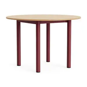 Hay - Annex Table Round Barn red powder coated aluminium legs Barn red powder coated aluminium apron Adjustable gliders - Barn red