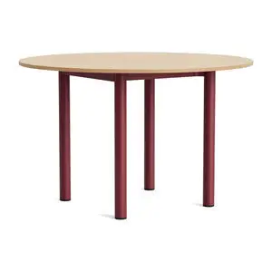 Hay - Annex Table Round Barn red powder coated aluminium legs Barn red powder coated aluminium apron Adjustable gliders - Barn red