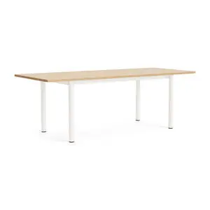 Hay - Annex Table Overhang Cream white powder coated aluminium legs Cream white powder coated aluminium apron Adjustable gliders - Cream white