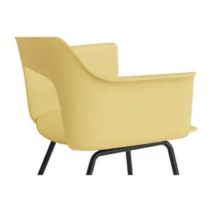 Hay - Layout Lænestol 211 Sort pulverlakeret stål 4-benet fod Standard glider - Biscotti