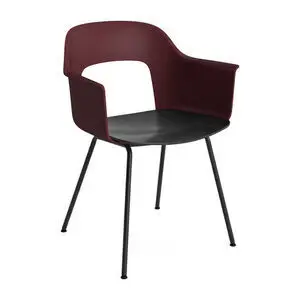 Hay - Layout Lænestol 212 Sort pulverlakeret stål 4-benet fod Standard glider - Bordeaux