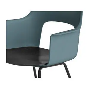Hay - Layout Lænestol 212 Sort pulverlakeret stål 4-benet fod Standard glider - Ocean