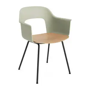 Hay - Layout Lænestol 212 Sort pulverlakeret stål 4-benet fod Standard glider - Pastelgrøn