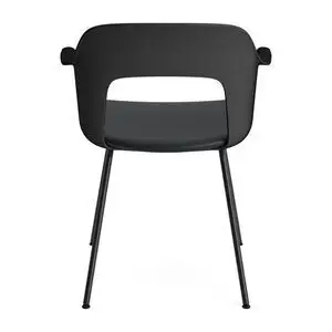 Hay - Layout Lænestol 213 Sort pulverlakeret stål 4-benet fod Standard glider - Sort