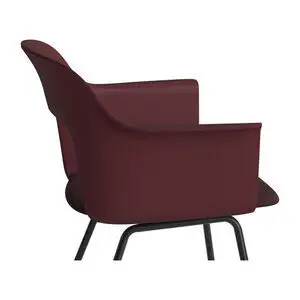 Hay - Layout Lænestol 213 Sort pulverlakeret stål 4-benet fod Standard glider - Bordeaux