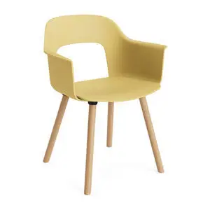 Hay - Layout Lænestol 221 Lakeret massiv eg 4-benet fod Standard glider - Biscotti