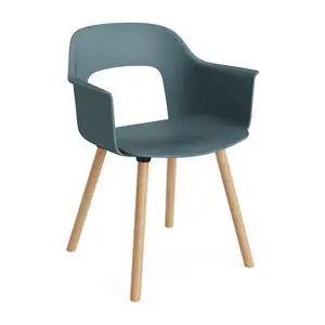 Hay - Layout Lænestol 221 Lakeret massiv eg 4-benet fod Standard glider - Ocean