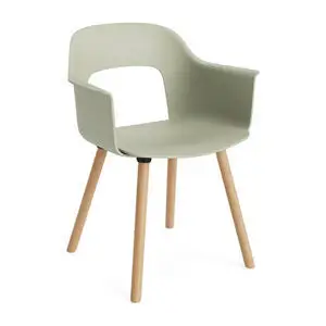 Hay - Layout Lænestol 221 Lakeret massiv eg 4-benet fod Standard glider - Pastelgrøn