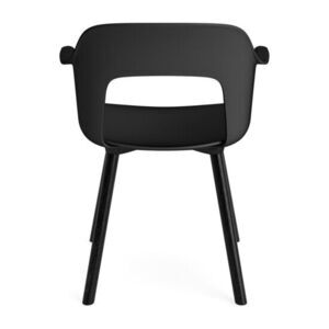 Hay - Layout Lænestol 221 Sortlakeret massiv eg 4-benet fod Standard glider - Sort