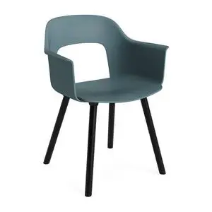 Hay - Layout Lænestol 221 Sortlakeret massiv eg 4-benet fod Standard glider - Ocean