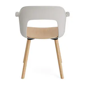 Hay - Layout Lænestol 222 Lakeret massiv eg 4-benet fod Standard glider - Himmelgrå