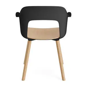 Hay - Layout Lænestol 222 Lakeret massiv eg 4-benet fod Standard glider - Sort