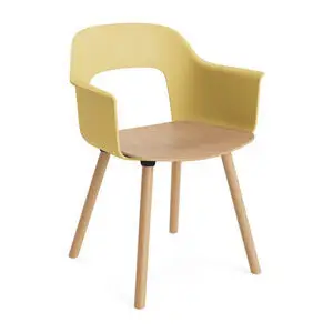 Hay - Layout Lænestol 222 Lakeret massiv eg 4-benet fod Standard glider - Biscotti