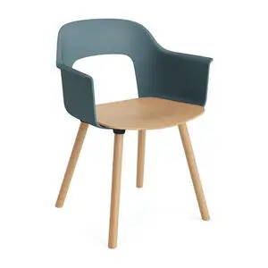 Hay - Layout Lænestol 222 Lakeret massiv eg 4-benet fod Standard glider - Ocean