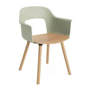Hay - Layout Lænestol 222 Lakeret massiv eg 4-benet fod Standard glider - Pastelgrøn