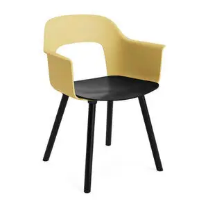 Hay - Layout Lænestol 222 Sortlakeret massiv eg 4-benet fod Standard glider - Biscotti