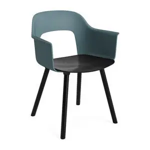 Hay - Layout Lænestol 222 Sortlakeret massiv eg 4-benet fod Standard glider - Ocean