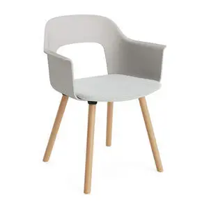Hay - Layout Lænestol 223 Lakeret massiv eg 4-benet fod Standard glider - Himmelgrå