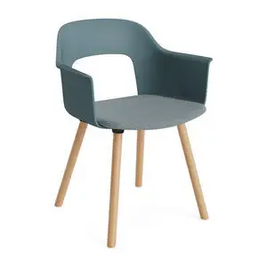 Hay - Layout Lænestol 223 Lakeret massiv eg 4-benet fod Standard glider - Ocean