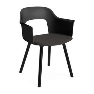 Hay - Layout Lænestol 223 Sortlakeret massiv eg 4-benet fod Standard glider - Sort
