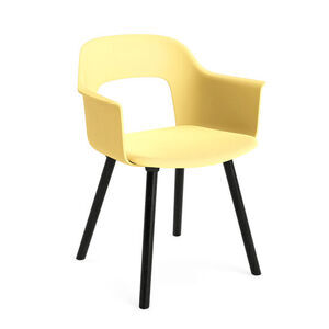 Hay - Layout Lænestol 223 Sortlakeret massiv eg 4-benet fod Standard glider - Biscotti