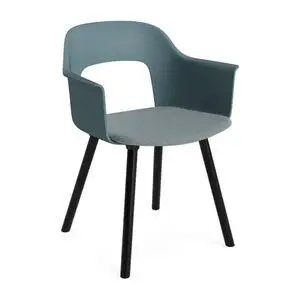 Hay - Layout Lænestol 223 Sortlakeret massiv eg 4-benet fod Standard glider - Ocean