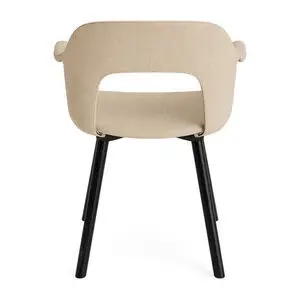 Hay - Layout Lænestol 224 Sortlakeret massiv eg 4-benet fod Standard glider - Sort