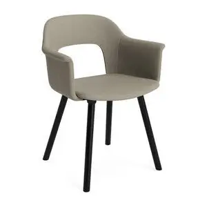 Hay - Layout Lænestol 224 Sortlakeret massiv eg 4-benet fod Standard glider - Sort