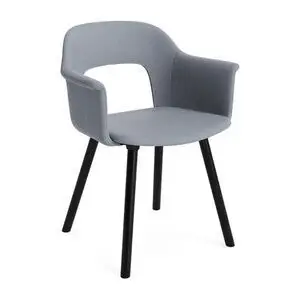 Hay - Layout Lænestol 224 Sortlakeret massiv eg 4-benet fod Standard glider - Sort