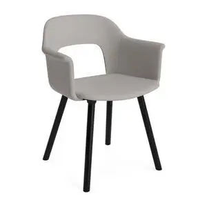 Hay - Layout Lænestol 224 Sortlakeret massiv eg 4-benet fod Standard glider - Sort