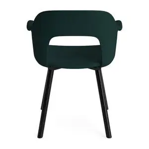 Hay - Layout Lænestol 224 Sortlakeret massiv eg 4-benet fod Standard glider - Sort