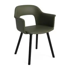 Hay - Layout Lænestol 224 Sortlakeret massiv eg 4-benet fod Standard glider - Sort