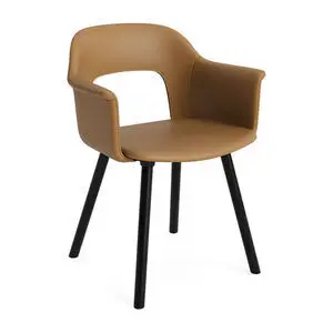 Hay - Layout Lænestol 224 Sortlakeret massiv eg 4-benet fod Standard glider - Sort