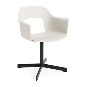 Hay - Layout Lænestol 231 Sort pulverlakeret aluminium 4-stjernet drejefod Standard glider - Cremehvid