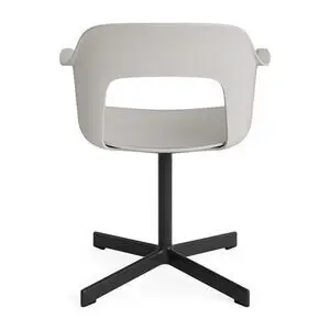 Hay - Layout Lænestol 231 Sort pulverlakeret aluminium 4-stjernet drejefod Standard glider - Himmelgrå