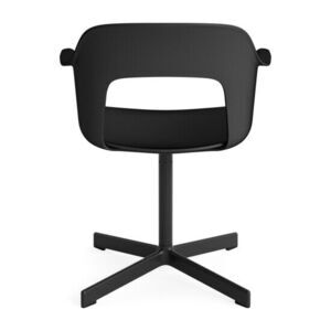 Hay - Layout Lænestol 231 Sort pulverlakeret aluminium 4-stjernet drejefod Standard glider - Sort