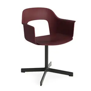 Hay - Layout Lænestol 231 Sort pulverlakeret aluminium 4-stjernet drejefod Standard glider - Bordeaux